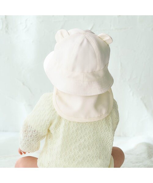 apres les cours(アプレレクール)の「耳付きベビー帽子(ハット・キッズ・インディゴブルー/キナリ・48/46)」の4枚目の写真