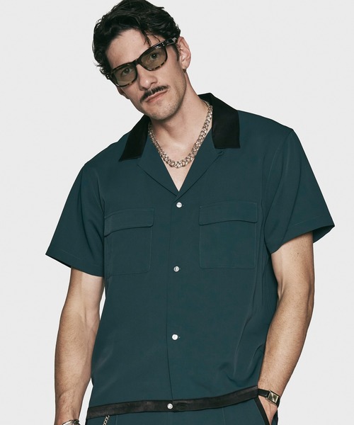 CRIMIE(クライミー)の「SHORT SLEEVE OPEN SHIRT SUMMER NIGHT(シャツ/ブラウス・メンズ・グリーン/ブラック・XXL/XL/L/M/S)」の2枚目の写真