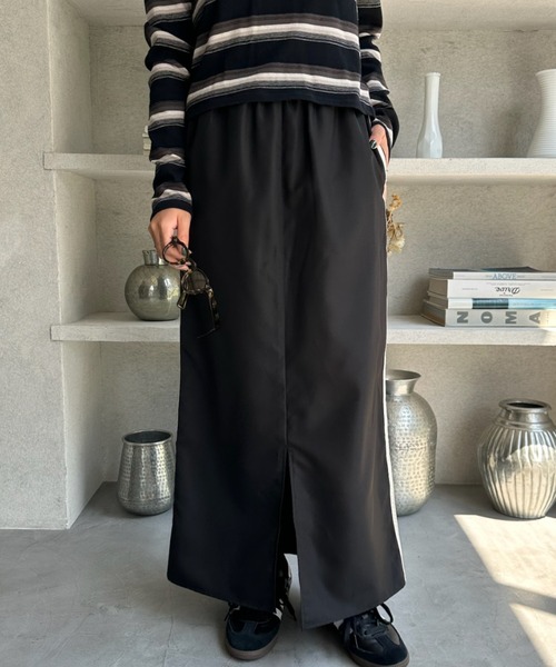 TREOVER(トレオーバー)の「サイドライン フロントスリットスカート(スカート・レディース・ピンク/ライトブルー/ブラック/オフホワイト・FREE)」の20枚目の写真