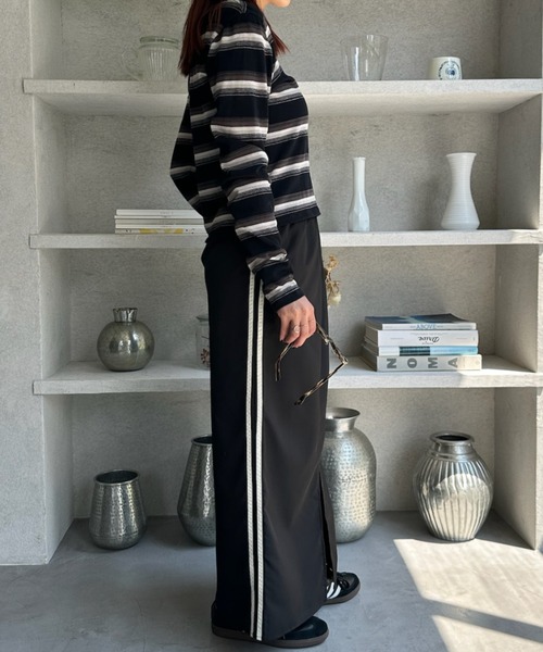 TREOVER(トレオーバー)の「サイドライン フロントスリットスカート(スカート・レディース・ピンク/ライトブルー/ブラック/オフホワイト・FREE)」の13枚目の写真