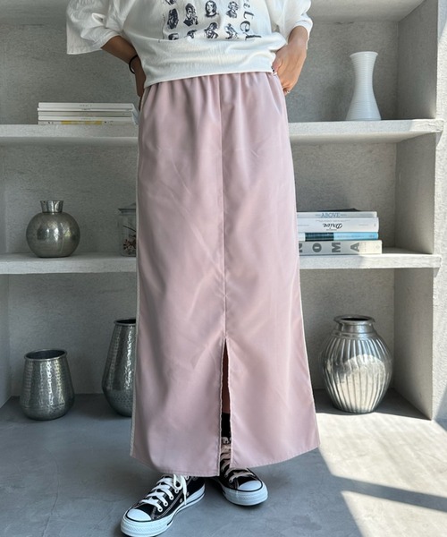 TREOVER(トレオーバー)の「サイドライン フロントスリットスカート(スカート・レディース・ピンク/ライトブルー/ブラック/オフホワイト・FREE)」の16枚目の写真