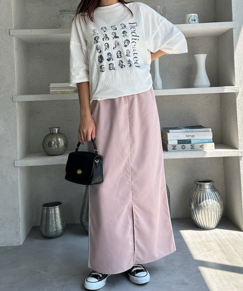 TREOVER(トレオーバー)の「サイドライン フロントスリットスカート(スカート・レディース・ピンク/ライトブルー/ブラック/オフホワイト・FREE)」の17枚目の写真