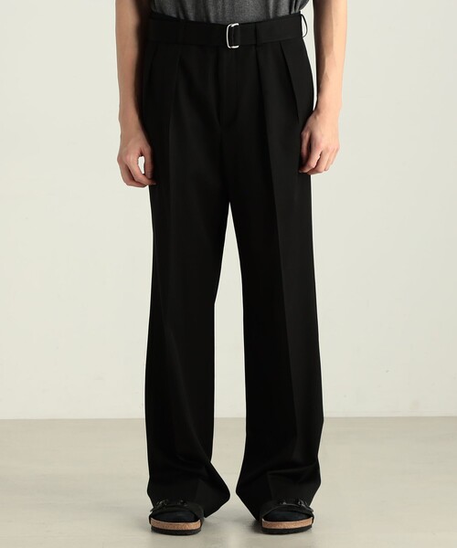 セール】ウールギャバ ベルトパンツ（スラックス）｜EDITION