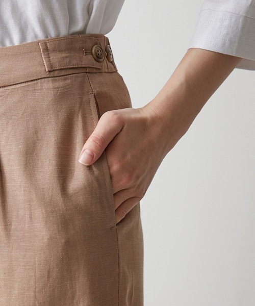 SMILE LAND(スマイルランド)の「レーヨン麻ワイドパンツ<大きいサイズ有>【OtonaSMILE】(その他パンツ・レディース・ブラウン系/チャコールグレー/アイボリー・LL/L/M/5L/4L/3L)」の18枚目の写真