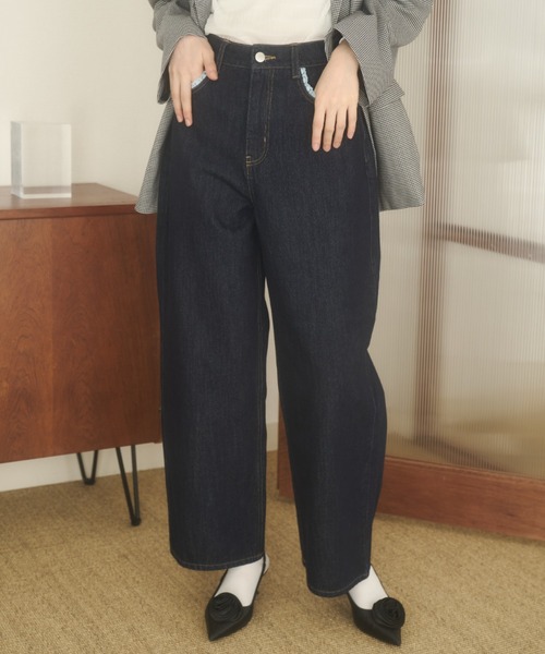 REMOON（リムーン）の「レース付きデニムパンツ（デニムパンツ・レディース・ライトブルー/インディゴブルー・SMALL/MEDIUM）」の12枚目の写真