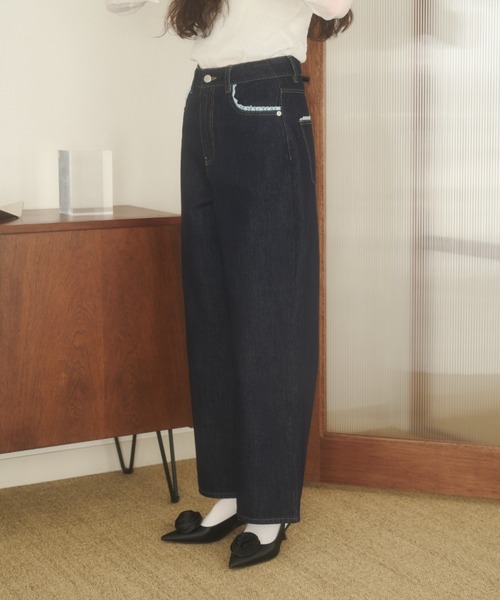 REMOON（リムーン）の「レース付きデニムパンツ（デニムパンツ・レディース・ライトブルー/インディゴブルー・SMALL/MEDIUM）」の20枚目の写真