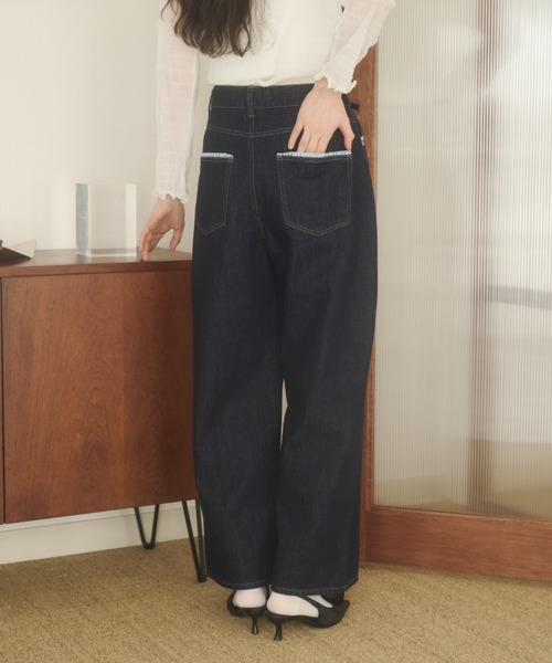 REMOON（リムーン）の「レース付きデニムパンツ（デニムパンツ・レディース・ライトブルー/インディゴブルー・SMALL/MEDIUM）」の19枚目の写真