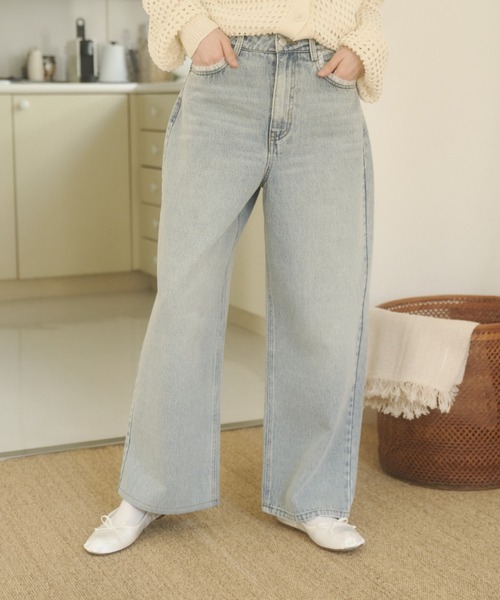 REMOON（リムーン）の「レース付きデニムパンツ（デニムパンツ・レディース・ライトブルー/インディゴブルー・SMALL/MEDIUM）」の4枚目の写真