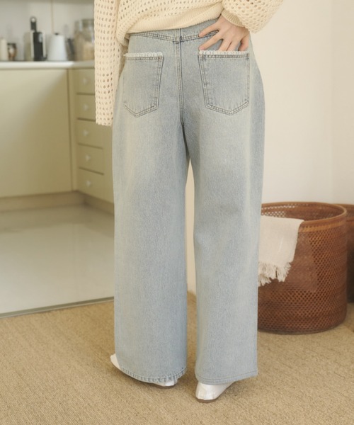 REMOON（リムーン）の「レース付きデニムパンツ（デニムパンツ・レディース・ライトブルー/インディゴブルー・SMALL/MEDIUM）」の8枚目の写真