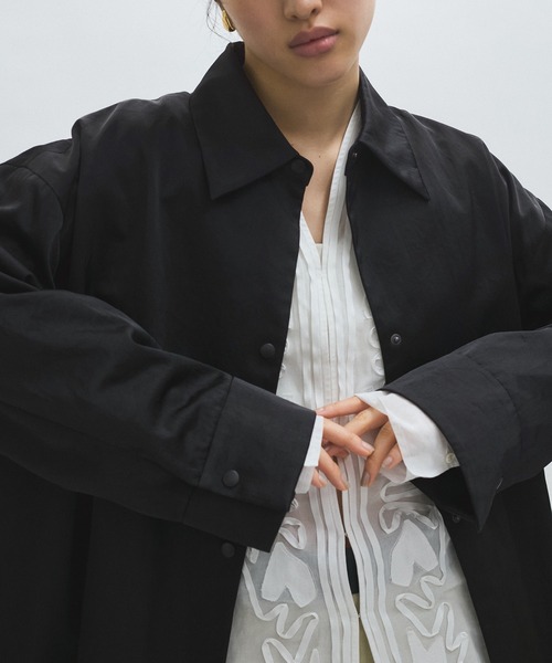 【新品】ナイロンサテンシャツブルゾン ADAM ET ROPE' ブルゾン アウター 「EMOELLE」ナイロンサテン