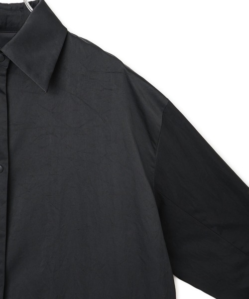 【新品】ナイロンサテンシャツブルゾン EMOELLE(エモエレ) / 【EMOELLE】ナイロンサテンシャツブルゾン