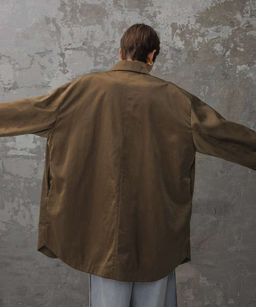 セール】【EMOELLE】ナイロンサテンシャツブルゾン（ブルゾン