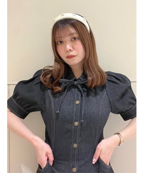 F i.n.t（フィント）の「パールマーガレットカチューシャ/fint　フィント（カチューシャ・レディース・オフホワイト/ブルーグレー/ピンク・FREE）」の21枚目の写真