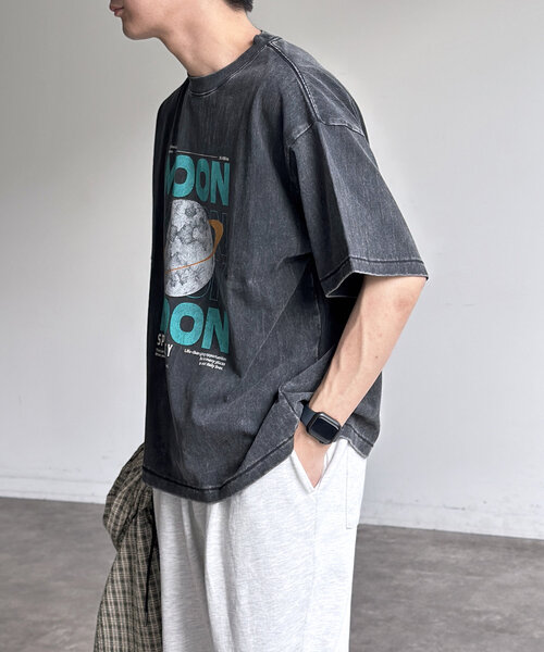 CPCM（シーピーシーエム）の「パウダー加工ヴィンテージライクT（Tシャツ/カットソー・レディース・グレー/ブラック系その他/ブラック系その他3/ブラック/グレー系その他/ブラック系その他2/グレー系その他2/グレー系その他3/ブラック系その他4・MEDIUM/LARGE/X-LARGE）」の10枚目の写真