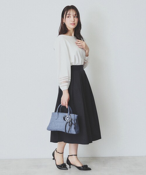 index（インデックス）の「【2WAY】フラワーチャーム付きショルダー取外し可バッグ（ショルダーバッグ・レディース・ブルー/ブラック/オフホワイト・00）」の9枚目の写真