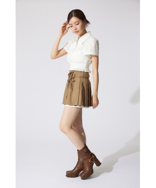 rienda(リエンダ)の「レイヤードパターンプリーツスコートショートパンツ(スカート・レディース・ブラウン系その他/ブラック/ベージュ・MEDIUM/SMALL/X-SMALL)」の8枚目の写真