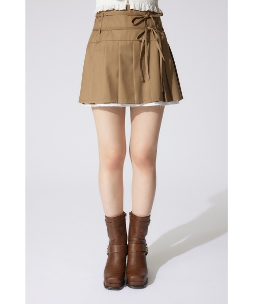 rienda(リエンダ)の「レイヤードパターンプリーツスコートショートパンツ(スカート・レディース・ブラウン系その他/ブラック/ベージュ・MEDIUM/SMALL/X-SMALL)」の9枚目の写真