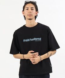 【FFEIN(フェイン)】センターロゴ刺繍ショート丈Tシャツ / Tシャツ 短丈 クルーネック 半袖 ショート丈 刺繍