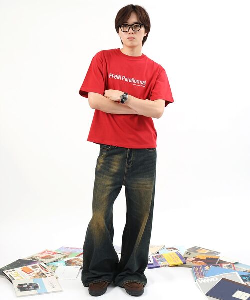 FFEIN(フェイン)の「【FFEIN(フェイン)】センターロゴ刺繍ショート丈Tシャツ / Tシャツ 短丈 クルーネック 半袖 ショート丈 刺繍(Tシャツ/カットソー・メンズ・ホワイト/ブラウン/ブラック/レッド/ネイビー・LARGE/MEDIUM/SMALL)」の17枚目の写真