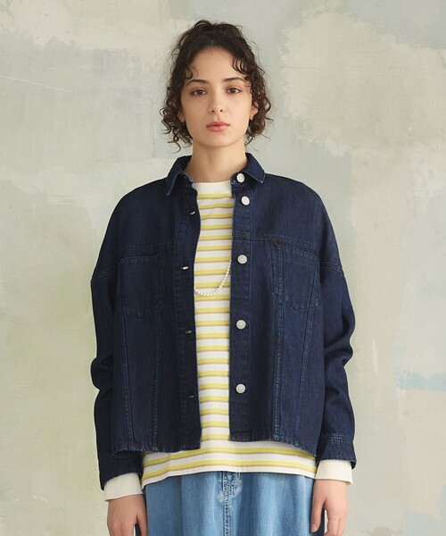 WOMEN】ソフトワイドデニム シャツジャケット(デニムジャケット)|J WOMEN】ソフトワイドデニム シャツジャケット(デニムジャケット)|J