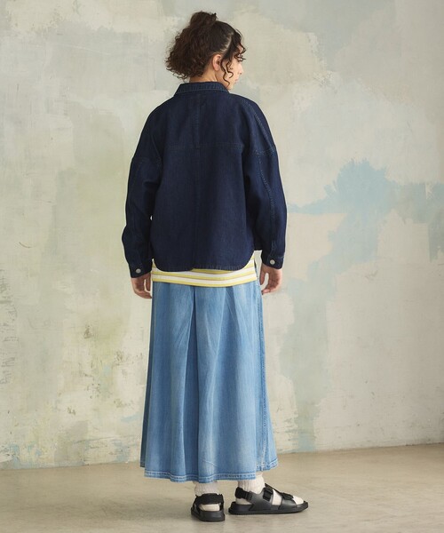 【WOMEN】ソフトワイドデニム シャツジャケット