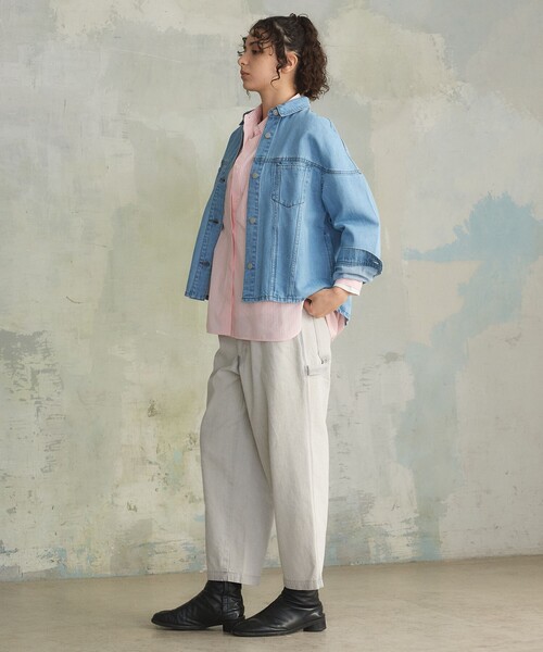 【WOMEN】ソフトワイドデニム シャツジャケット