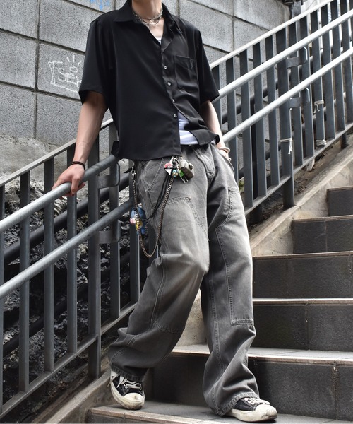 Noen（ノエン）の「ドレープドレス半袖シャツ（シャツ/ブラウス・メンズ・ホワイト/ブラック・MEDIUM/LARGE）」の7枚目の写真