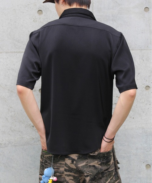 Noen（ノエン）の「ドレープドレス半袖シャツ（シャツ/ブラウス・メンズ・ホワイト/ブラック・MEDIUM/LARGE）」の6枚目の写真