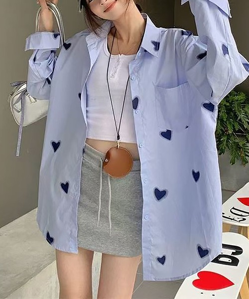 セール】ハート柄シャツ（シャツ/ブラウス）｜AsheKsha（アシクシャ