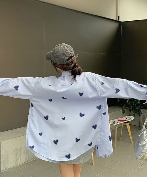 セール】ハート柄シャツ（シャツ/ブラウス）｜AsheKsha（アシクシャ