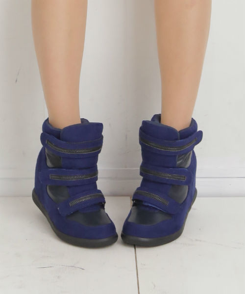 attagirl（アタガール）の「面テープ式ボリュームインヒールスニーカー（スニーカー・レディース・レッド/マスタード/ブルー/ブラック/ベージュ・L/M/S/LL）」の4枚目の写真