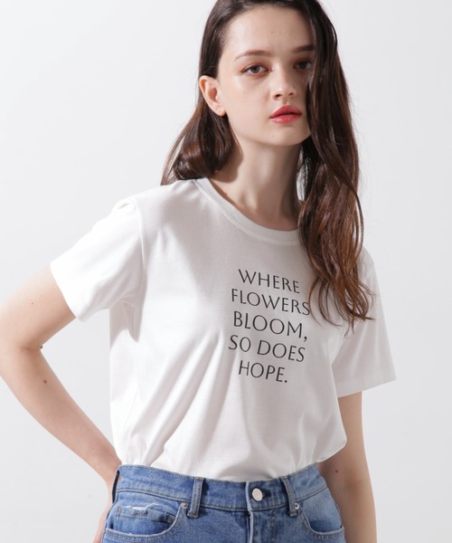 PINKY&DIANNE(ピンキーアンドダイアン)の「◆Where flowers bloom Tシャツ(Tシャツ/カットソー・レディース・ホワイト・38)」の1枚目の写真