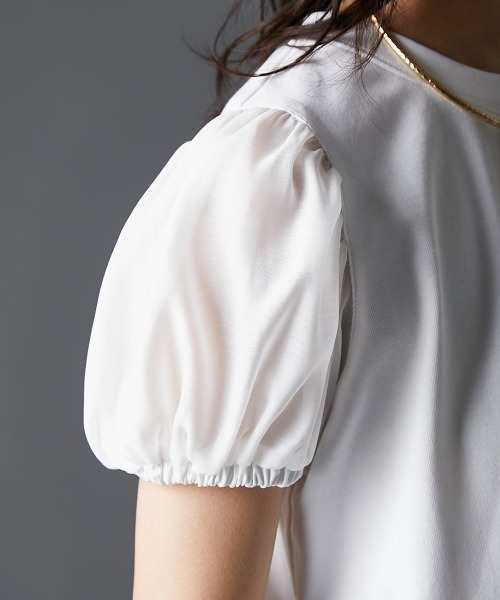 GEVS.(ジェイヴィス)の「パフスリーブカットソープルオーバー<大きいサイズ有>GEVS.(Tシャツ/カットソー・レディース・ブラック/オフホワイト・M/L/LL/3L/4L/5L)」の16枚目の写真