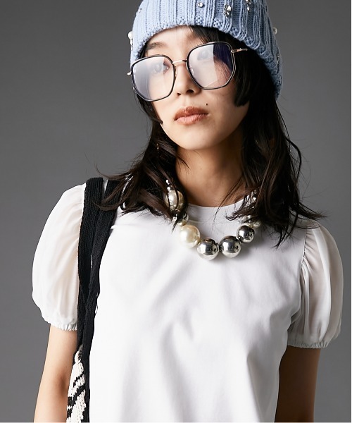 GEVS.(ジェイヴィス)の「パフスリーブカットソープルオーバー<大きいサイズ有>GEVS.(Tシャツ/カットソー・レディース・ブラック/オフホワイト・M/L/LL/3L/4L/5L)」の20枚目の写真