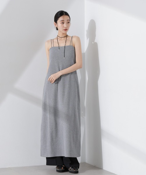 NANO universe(ナノユニバース)の「Wストラップカップ付きキャミソールワンピース(ワンピース・レディース・アイボリー/ブラック/グレー・FREE)」の13枚目の写真