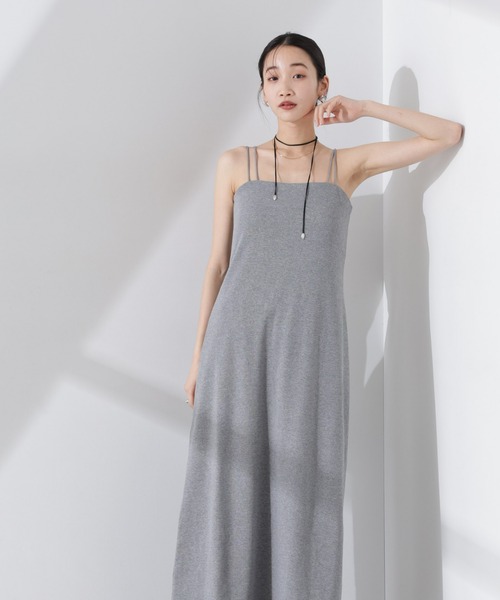 NANO universe(ナノユニバース)の「Wストラップカップ付きキャミソールワンピース(ワンピース・レディース・アイボリー/ブラック/グレー・FREE)」の7枚目の写真