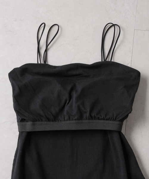 NANO universe(ナノユニバース)の「Wストラップカップ付きキャミソールワンピース(ワンピース・レディース・アイボリー/ブラック/グレー・FREE)」の4枚目の写真