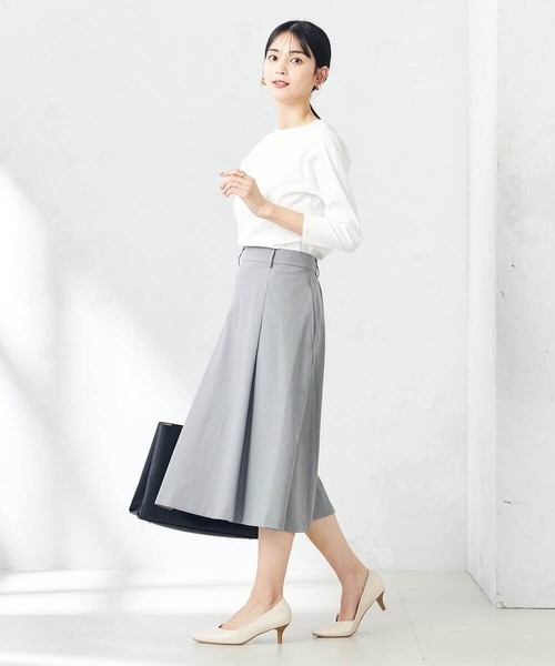 a.v.v(アーヴェヴェ)の「【洗える/ストレッチ/UVカット】麻調ストレッチフレアスカート(スカート・レディース・ベージュ/ネイビー/グレー・40/38/36/42/34)」の14枚目の写真