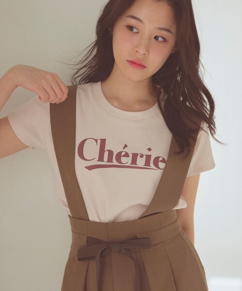 Feroux（フェルゥ）の「レタードプリントコンパクト Tシャツ（Tシャツ/カットソー・レディース・グレー系/ピンク系/アイボリー系・F）」の3枚目の写真