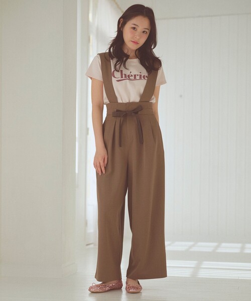 Feroux（フェルゥ）の「レタードプリントコンパクト Tシャツ（Tシャツ/カットソー・レディース・グレー系/ピンク系/アイボリー系・F）」の4枚目の写真