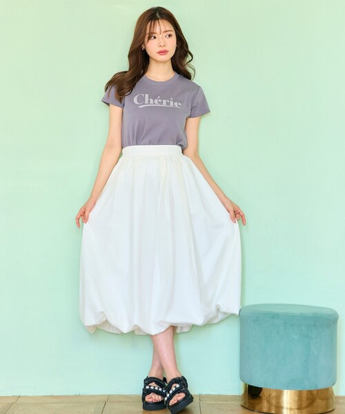 Feroux（フェルゥ）の「レタードプリントコンパクト Tシャツ（Tシャツ/カットソー・レディース・グレー系/ピンク系/アイボリー系・F）」の8枚目の写真