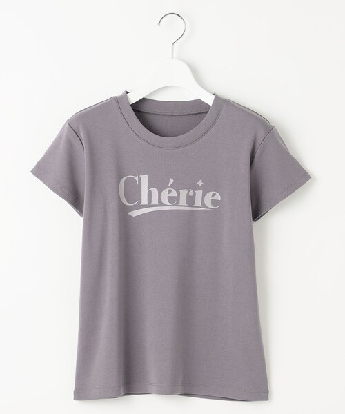 Feroux（フェルゥ）の「レタードプリントコンパクト Tシャツ（Tシャツ/カットソー・レディース・グレー系/ピンク系/アイボリー系・F）」の9枚目の写真
