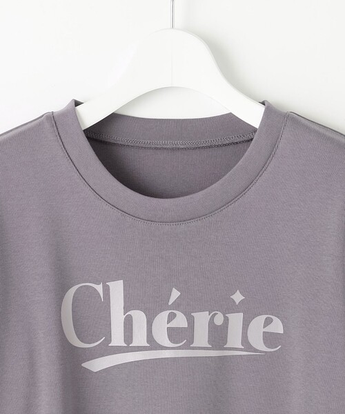 Feroux（フェルゥ）の「レタードプリントコンパクト Tシャツ（Tシャツ/カットソー・レディース・グレー系/ピンク系/アイボリー系・F）」の10枚目の写真