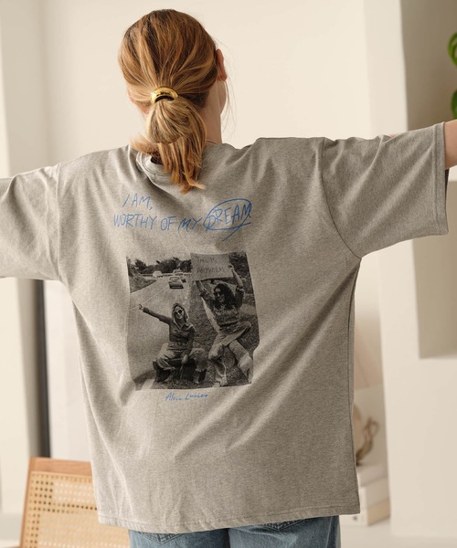 Mia (ミア)の「バックプリントフォトTシャツ(Tシャツ/カットソー・レディース・杢グレー/オフホワイト・FREE)」の18枚目の写真
