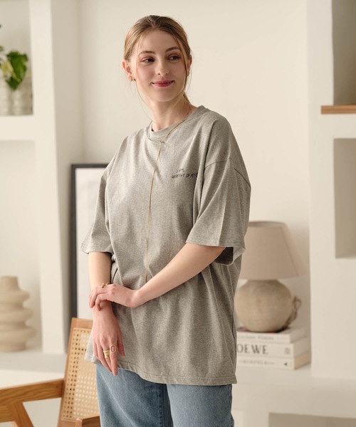 Mia (ミア)の「バックプリントフォトTシャツ(Tシャツ/カットソー・レディース・杢グレー/オフホワイト・FREE)」の19枚目の写真