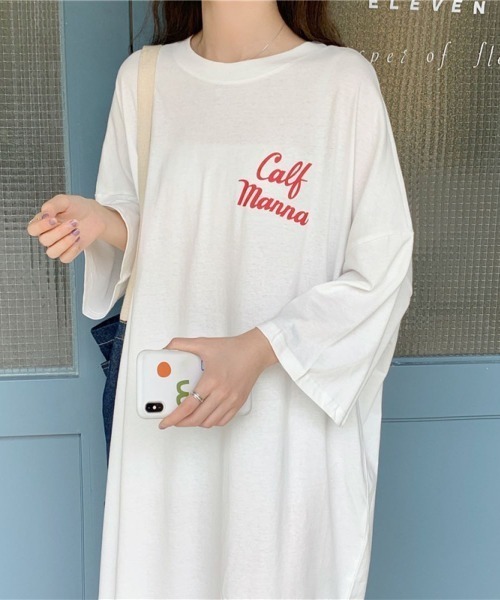 LETee(レティー)の「サークルバックプリントティーワンピース(Tシャツ/カットソー・レディース・ホワイト/ブラック/イエロー・FREE)」の17枚目の写真