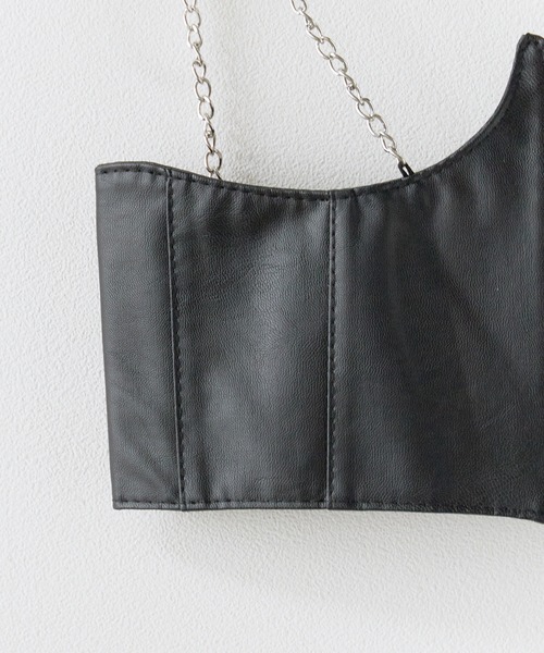 Chain Fake Leather bustier / チェーンフェイクレザービスチェ
