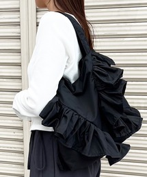 ANNA LUNA フリンジ ブラック クラッチバッグ