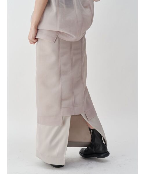 UN3D.（アンスリード）の「SHEER LAYER MILITARY SK / シアーレイヤーミリタリースカート（スカート・レディース・ブラック/ベージュ・38/36）」の12枚目の写真