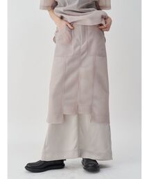 UN3D. | SHEER LAYER MILITARY SK / シアーレイヤーミリタリースカート(スカート)